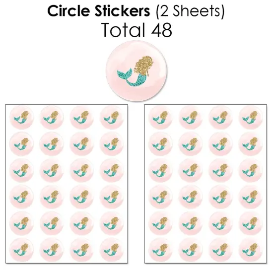 Big Dot of Happiness Let's Be Mermaids - Baby Shower or Birthday Party Candy Favor Sticker Kit - 304 Pieces {7}