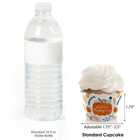 Big Dot of Happiness Happy Thanksgiving - Fall Harvest Party Decorations - Party Cupcake Wrappers - Set of 12 {4}