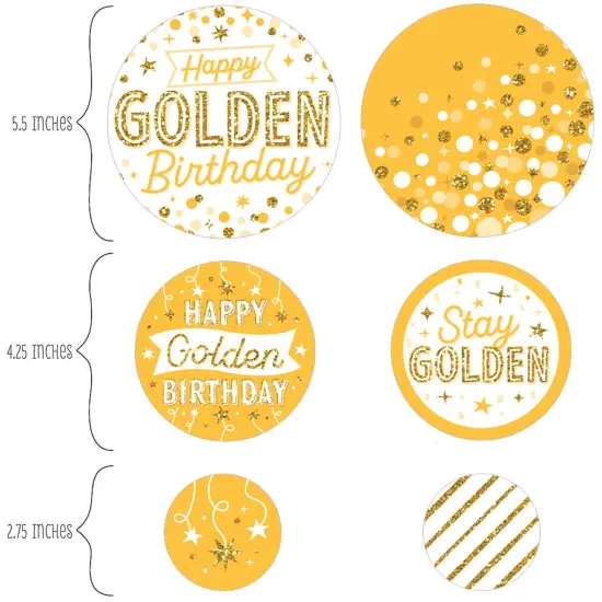 Big Dot of Happiness Golden Birthday - Happy Birthday Party Giant Circle Confetti - Party Decorations - Large Confetti 27 Count {3}