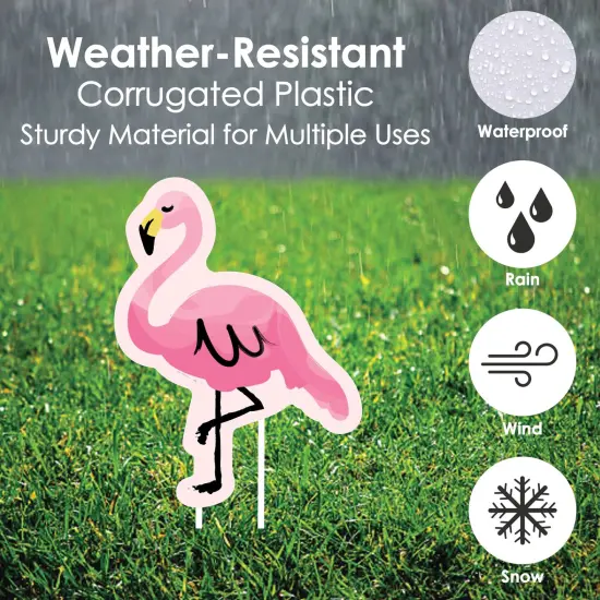 Big Dot of Happiness Pink Flamingo - Lawn Decorations - Tropical Summer Outdoor Yard Party Decorations - 10 Piece {6}