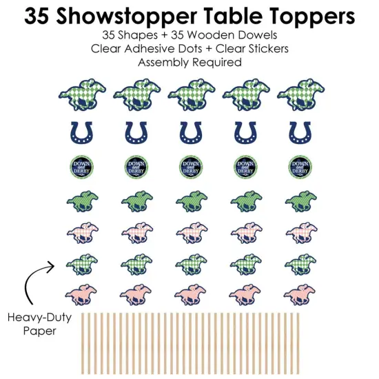 Big Dot of Happiness Kentucky Horse Derby - Horse Race Party Centerpiece Sticks - Showstopper Table Toppers - 35 Pieces {7}