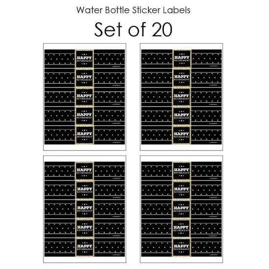 Big Dot of Happiness Happy Retirement - Retirement Party Water Bottle Sticker Labels - Set of 20 {4}