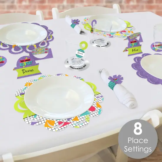 Big Dot of Happiness 90&rsquo;s Throwback - 1990s Party Paper Charger and Table Decorations - Chargerific Kit - Place Setting for 8 {3}