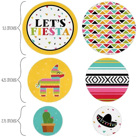 Big Dot of Happiness Let's Fiesta - Fiesta Party Giant Circle Confetti - Party Decorations - Large Confetti 27 Count {3}