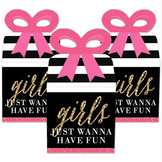 Big Dot of Happiness Girls Night Out - Square Favor Gift Boxes - Bachelorette Party Bow Boxes - Set of 12 {3}