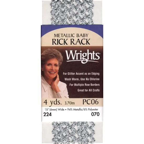 Wrights Baby Metallic Rickrack .25"X4yd {2}