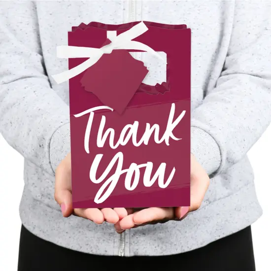Big Dot of Happiness Burgundy Elegantly Simple - Guest Party Favor Boxes - Set of 12 {6}