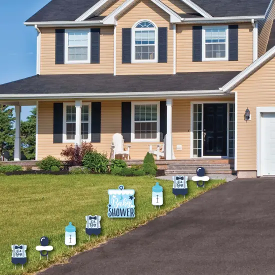 Big Dot of Happiness It's a Boy - Yard Sign and Outdoor Lawn Decorations - Blue Baby Shower Yard Signs - Set of 8 {3}