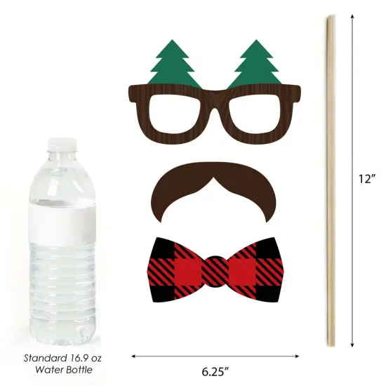 Big Dot of Happiness Lumberjack - Channel the Flannel - Buffalo Plaid Photo Booth Props Kit - 20 Count {7}