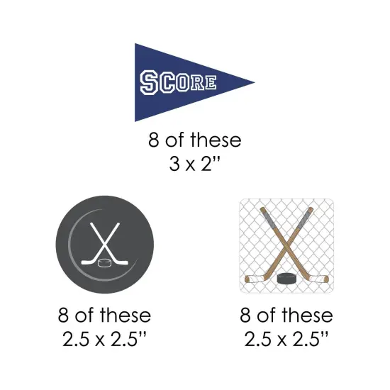 Big Dot of Happiness Shoots and Scores - Hockey - DIY Shaped Baby Shower or Birthday Party Cut-Outs - 24 Count {3}
