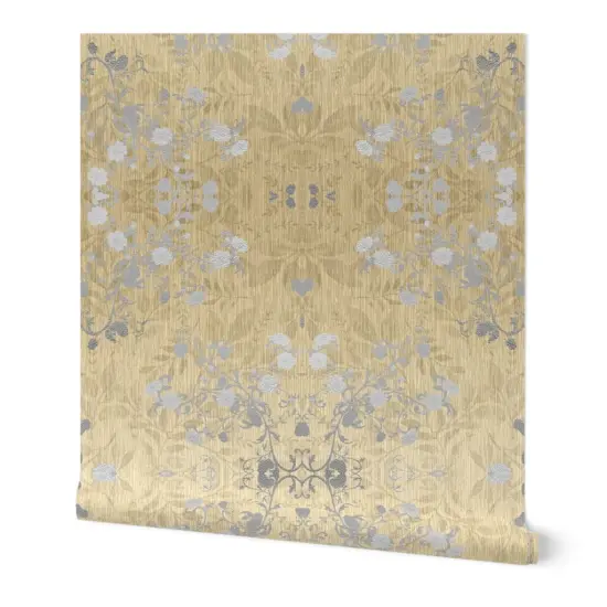 Peel & Stick Wallpaper 2FT Wide Vines Wallpaper Damask Brambles Custom Removable Wallpaper by Spoonflower {7}