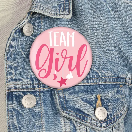 Big Dot of Happiness Team Boy or Girl - 3 inch Baby Gender Reveal Party Badge - Pinback Buttons - Set of 8 {4}