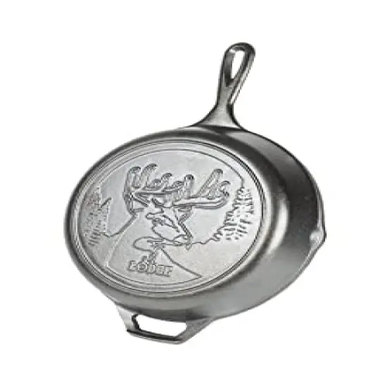 Lodge Wildlife Series-10.25" Cast Iron Skillet with Deer Scene, 10.25", Black {3}