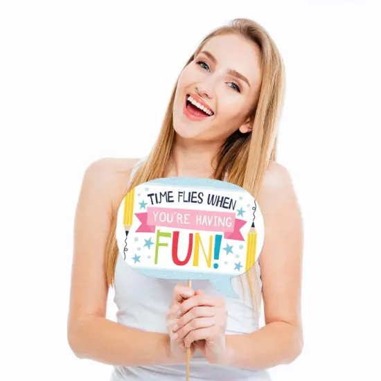 Big Dot of Happiness Funny Happy 100th Day of School - 100 Days Party Photo Booth Props Kit - 10 Piece {3}