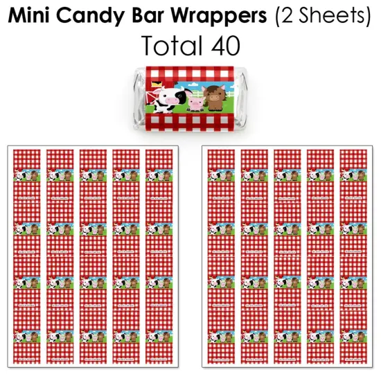 Big Dot of Happiness Farm Animals - Barnyard Party Candy Favor Sticker Kit - 304 Pieces {4}