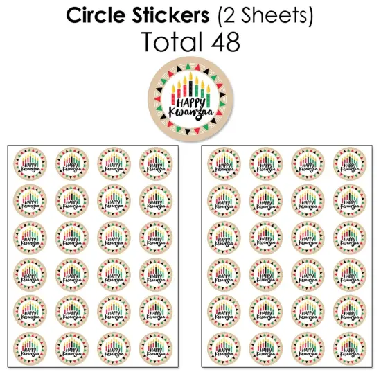 Big Dot of Happiness Happy Kwanzaa - Mini Candy Bar Wrappers, Round Candy Stickers and Circle Stickers - Candy Favor Sticker Kit - 304 Pieces {7}