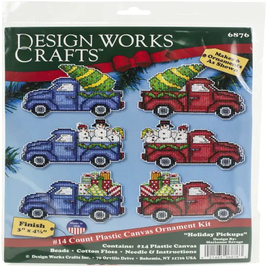 Design Works Plastic Canvas Ornament Kit 3"x4" Set of 6-Holiday Pickups {1}