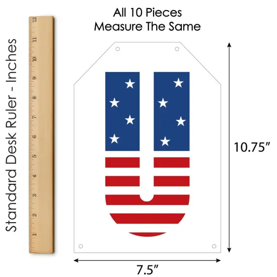 Big Dot of Happiness Stars & Stripes - Hanging Vertical Paper Door Banners - Memorial Day, 4th of July & Labor Day Wall Decor Kit - Indoor Door Decor {7}