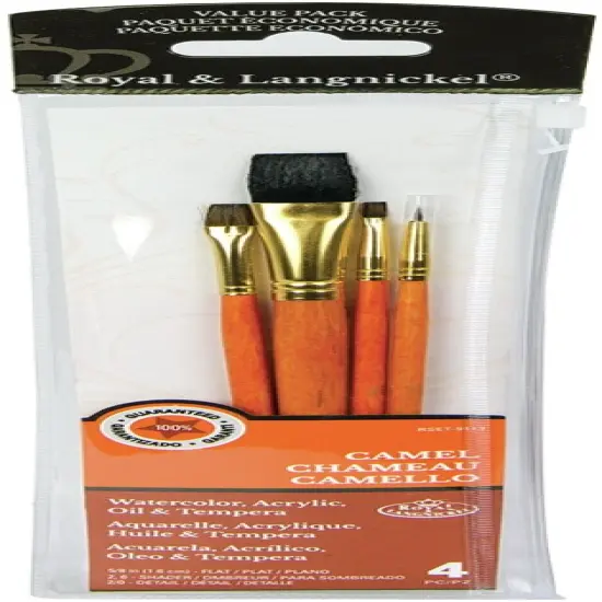 Royal & Langnickel(R) Sable/Camel Value Pack Brush Set-4/Pkg {1}