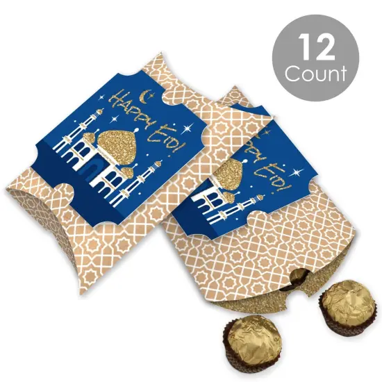 Big Dot of Happiness Ramadan - Happy Eid Favor Gift Boxes - Eid Mubarak Party Large Pillow Boxes - Set of 12 {3}