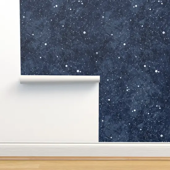 Peel & Stick Wallpaper 2FT Wide Night Sky Star Constellations Celestial Astronomy Astrology Custom Removable Wallpaper by Spoonflower {2}