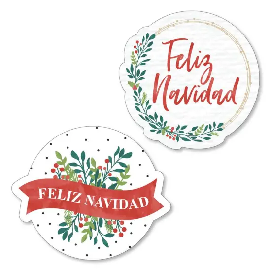 Big Dot of Happiness Feliz Navidad - Shaped Holiday and Spanish Christmas Party Cut-Outs - 24 Count {1}