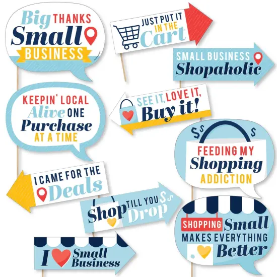 Big Dot of Happiness Funny Support Small Business - Thank You Photo Booth Props Kit - 10 Piece {1}