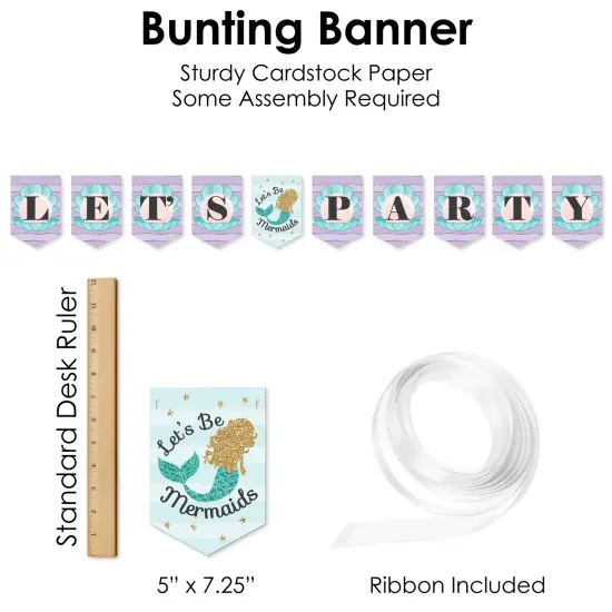 Big Dot of Happiness Let's Be Mermaids - Baby Shower or Birthday Party Supplies Decoration Kit - Decor Galore Party Pack - 51 Pieces {7}