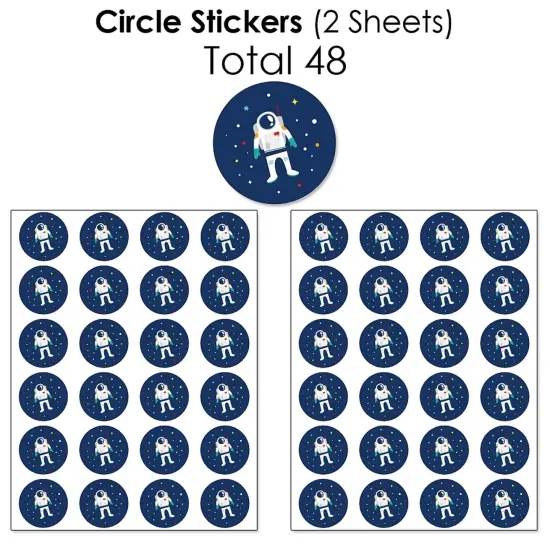 Big Dot of Happiness Blast Off to Outer Space - Rocket Ship Baby Shower or Birthday Party Candy Favor Sticker Kit - 304 Pieces {7}