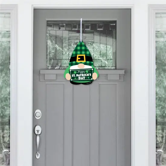 Big Dot of Happiness Irish Gnomes - Hanging Porch St. Patrick&rsquo;s Day Party Outdoor Decorations - Front Door Decor - 1 Piece Sign {3}