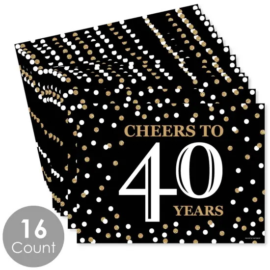 Big Dot of Happiness Adult 40th Birthday - Gold - Party Table Decorations - Birthday Party Placemats - Set of 16 {4}