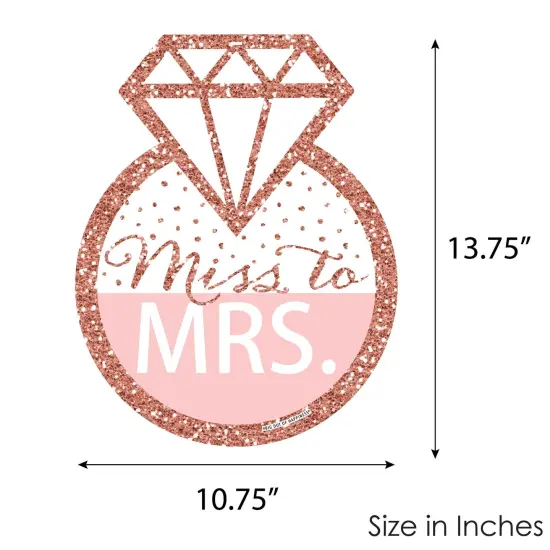 Big Dot of Happiness Bride Squad - Hanging Porch Rose Gold Bridal Shower or Bachelorette Party Outdoor Decorations - Front Door Decor - 1 Piece Sign {7}