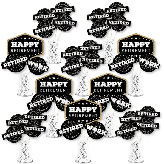 Big Dot of Happiness Happy Retirement - Retirement Party Centerpiece Sticks - Showstopper Table Toppers - 35 Pieces {1}