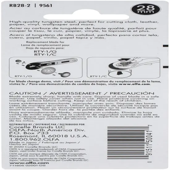 OLFA Rotary Blade 28mm 2/Pkg {3}
