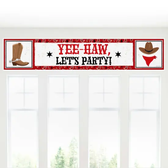 Big Dot of Happiness Western Hoedown - Wild West Cowboy Party Decorations Party Banner {6}