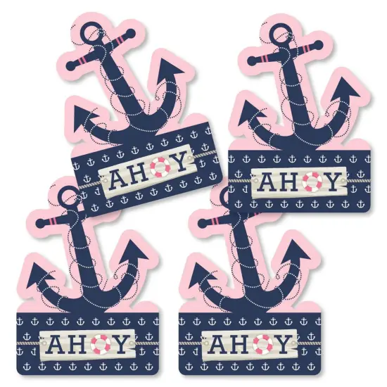 Big Dot of Happiness Ahoy - Nautical Girl - Anchor Shaped Decorations DIY Baby Shower or Birthday Party Essentials - Set of 20 {3}