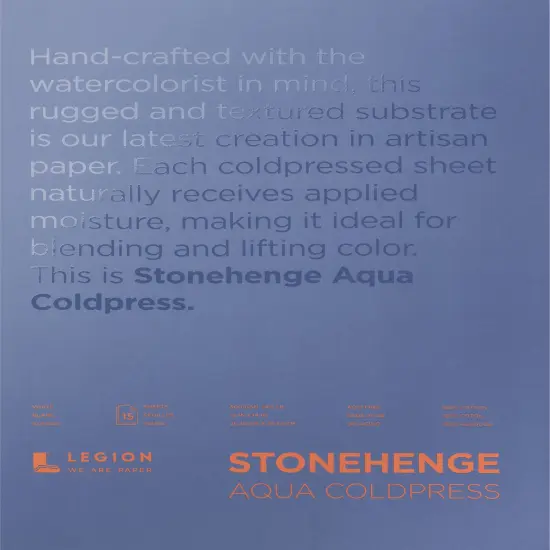Stonehenge Aqua Block Coldpress Pad 10"X14" 15 Sheets/Pkg-White 140lb {1}