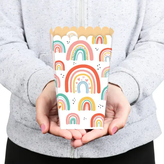 Big Dot of Happiness Hello Rainbow - Boho Baby Shower and Birthday Party Favor Popcorn Treat Boxes - Set of 12 {6}
