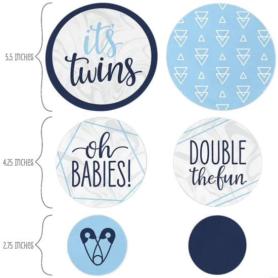 Big Dot of Happiness It's Twin Boys&nbsp; - Blue Twins Baby Shower Giant Circle Confetti - Party Decorations - Large Confetti 27 Count {3}