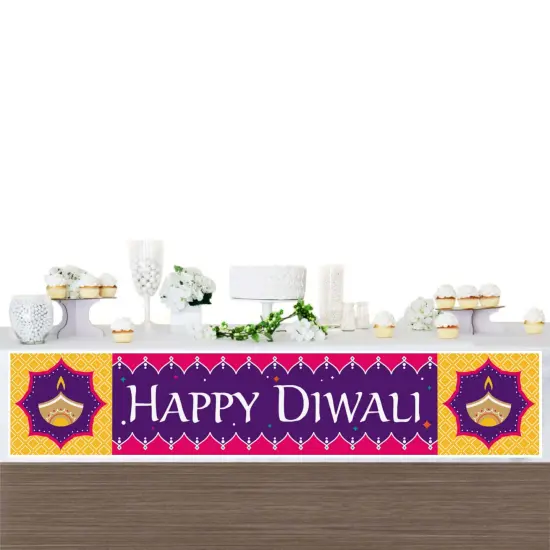 Big Dot of Happiness Happy Diwali - Festival of Lights Party Decorations Party Banner {4}