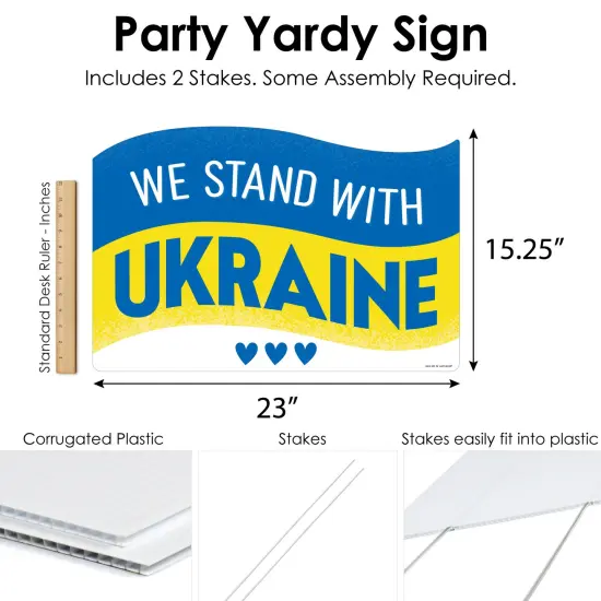 Big Dot of Happiness We Stand with Ukraine - Pray For Ukraine Yard Sign Lawn Decorations - Party Yardy Sign {7}