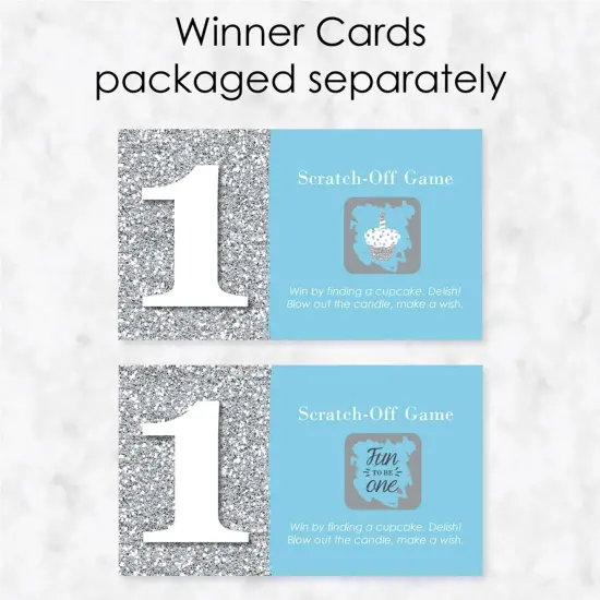 Big Dot of Happiness 1st Birthday Boy - Fun to be One - First Birthday Party Game Scratch Off Cards - 22 Count {4}