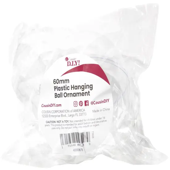 CousinDIY Plastic Hanging Ball Ornament 60mm-Clear {1}