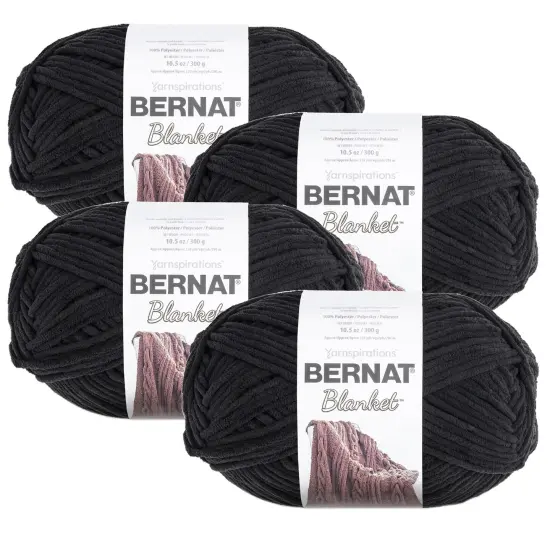 (Pack of 4) Bernat Blanket Big Ball Yarn-Coal {1}