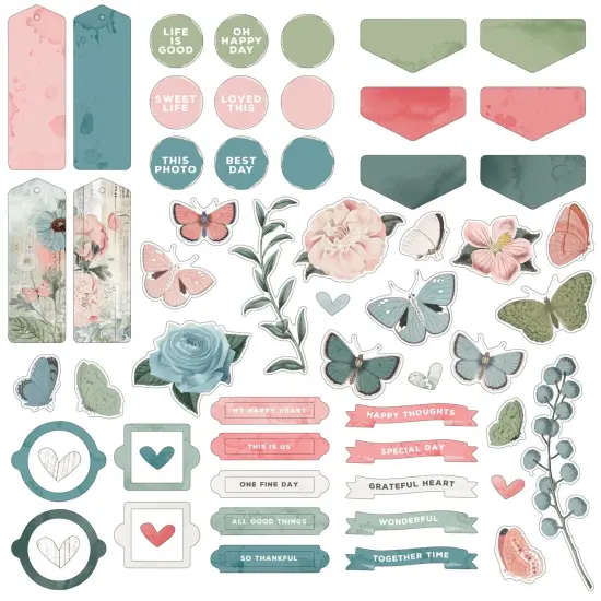 Vintage Artistry Tranquility Chipboard Set-62/Pkg {3}