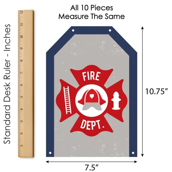 Big Dot of Happiness Fired Up Fire Truck - Hanging Vertical Paper Door Banners - Baby Shower or Birthday Party Wall Decoration Kit - Indoor Door Decor {7}