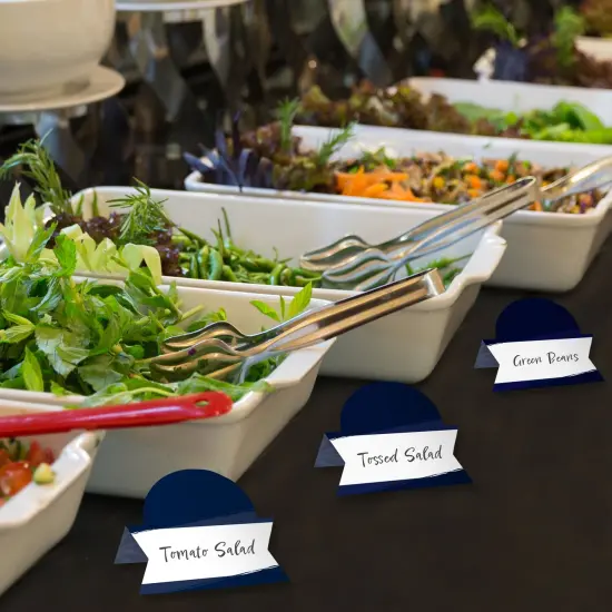 Big Dot of Happiness Navy Blue Elegantly Simple - Guest Party Favors Tent Buffet Card - Table Setting Name Place Cards - Set of 24 {4}