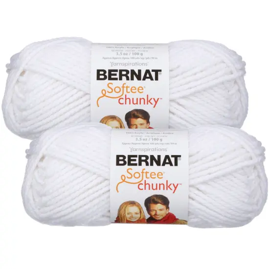 (Pack of 2) Bernat Softee Chunky Yarn-White {1}