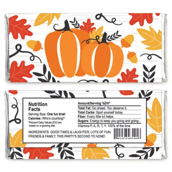 Big Dot of Happiness Fall Pumpkin - Candy Bar Wrapper Halloween or Thanksgiving Party Favors - Set of 24 {3}