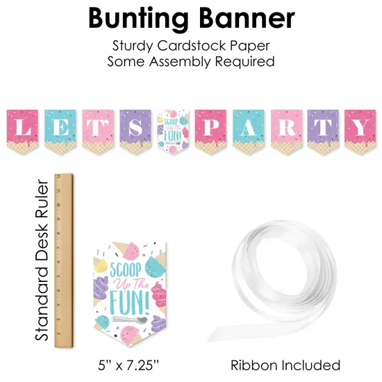 Big Dot of Happiness Scoop Up The Fun - Ice Cream - Sprinkles Party Supplies Decoration Kit - Decor Galore Party Pack - 51 Pieces {7}